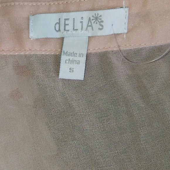 BOGO SALE!  dELiA*s sheer apricot blouse sz S - Picture 4 of 4